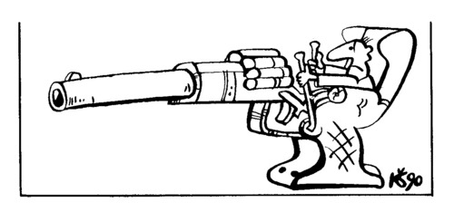 Cartoon: Boss (medium) by Kestutis tagged boss,chief,patron,weapon,kestutis,siaulytis,lithuania,sluota