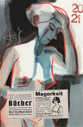 Cartoon: Bücher und Büste (medium) by Kestutis tagged büste,buchen,dada,postcard,kestutis,lithuania,art,kunst,sketch
