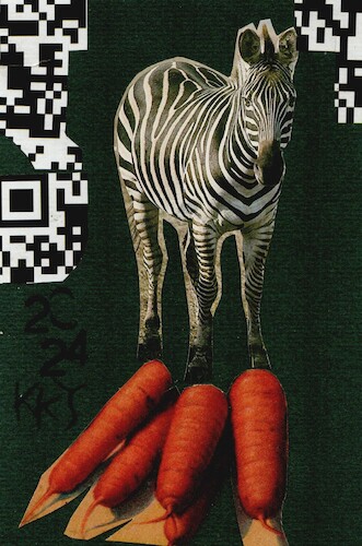 Cartoon: Carrots a gift to the zebra (medium) by Kestutis tagged zebra,gift,carrot,chess,piano,science,design,computer,dada,postcard,black,white,idea,kestutis,lithuania,art,kunst