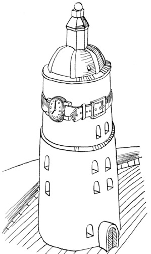 Cartoon: Clock tower (medium) by Kestutis tagged clock,tower,kestutis,lithuania