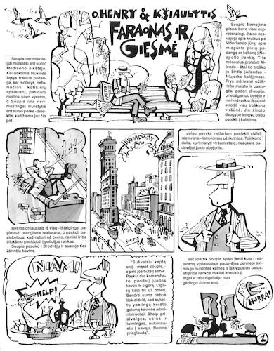 Cartoon: Comic The Cop and the Anthem (medium) by Kestutis tagged comic,usa,newyork,lithuania,kestutis,the