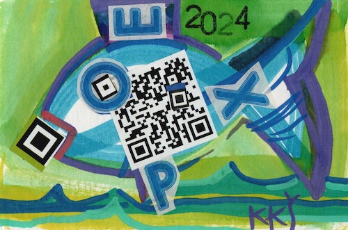 Cartoon: Communication and information (medium) by Kestutis tagged communication,fish,water,dada,postcard,kestutis,lithuania,expoinformation