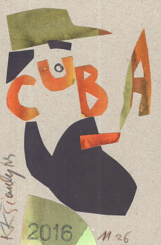 Cartoon: CUBA - CASTRO (medium) by Kestutis tagged dada,postcard,cuba,fidel,castro,cigar,kestutis,lithuania