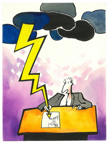 Cartoon: DIRECTOR (medium) by Kestutis tagged director,boss,chief,blitz,lightning,signature,dokument