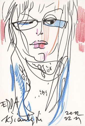 Cartoon: edda von sinnen 3. Sketch (medium) by Kestutis tagged winter,sketch,lithuania,kestutis,sinnen,von,edda