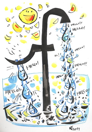 Cartoon: FACEBOOK (medium) by Kestutis tagged facebook,ocean,drop,tropfen,hello,sun,sonne,infinity,unendlichkeit