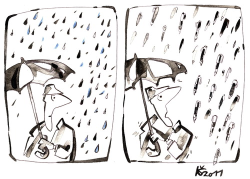 Cartoon: HAPPENING (medium) by Kestutis tagged siaulytis,kestutis,tinte,feder,pen,ink,rain,happening,unfall,accident,kugelschreiber