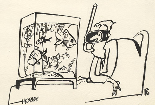 Cartoon: HOBBY (medium) by Kestutis tagged aquarium,fish,hobby,kestutis,sluota