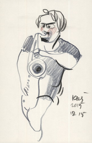 Cartoon: Jazzman Liudas Mockunas (medium) by Kestutis tagged sketch,jazz,music,kestutis,lithuania