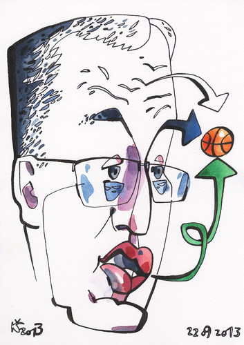 Cartoon: Jonas Kazlauskas (medium) by Kestutis tagged euro,eurobasket,coach,team,lithuania,kestutis,sports,basketball