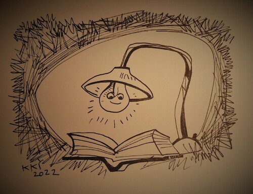 Cartoon: Last reader (medium) by Kestutis tagged last,reader,light,book,kestutis,lithuania