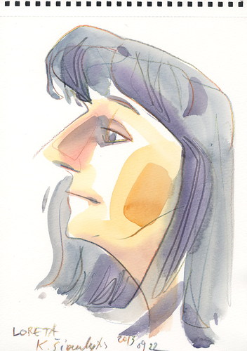 Cartoon: Loreta (medium) by Kestutis tagged aquarell,watercolor,sketch,kestutis,lithuania