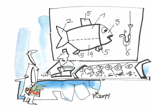 Cartoon: MARKET (medium) by Kestutis tagged society,markt,shop,fish,food,market,kestutis,lithuania