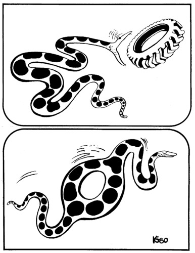Cartoon: NATURE and CIVILIZATION (medium) by Kestutis tagged snake,nature,civilization