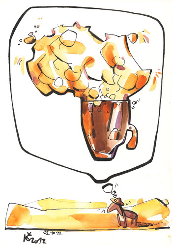 Cartoon: OKTOBERFEST - 7. AFRICA (medium) by Kestutis tagged beer,bier,africa,oktoberfest,kestutis,siaulytis,lithuania,adventure,traveler,desert,wüste,glass,foam,schaum,becher