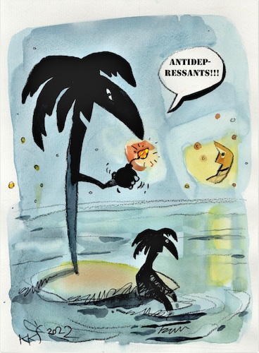 Cartoon: One on the island (medium) by Kestutis tagged one,island,kestutis,lithuania