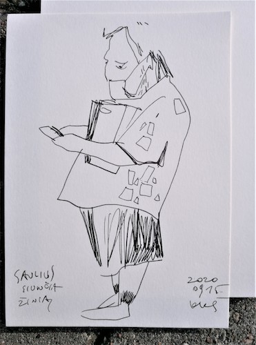 Cartoon: People with masks 1 (medium) by Kestutis tagged sketch,people,mask,kestutis,lithuania