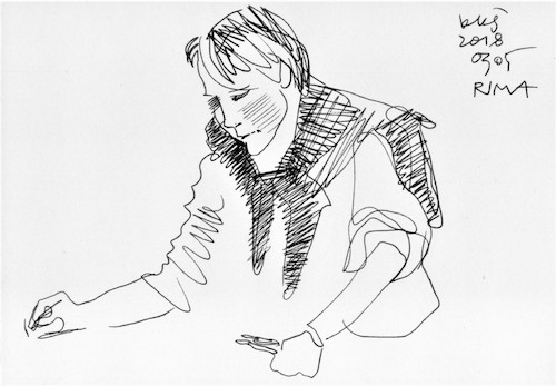 Cartoon: Sketch art. Artist and model 16 (medium) by Kestutis tagged sketch,artist,model,kunst,art,kestutis,lithuania