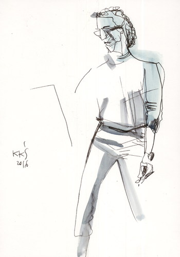 Cartoon: Sketch. Artist and model 16 (medium) by Kestutis tagged sketch,artist,model