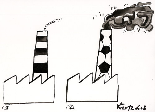 Cartoon: SOCCER AND ECONOMY (medium) by Kestutis tagged football,business,euro,2012,fussball,wirtschaft,fußball,economy,soccer
