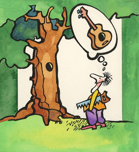 Cartoon: SOLUTION (medium) by Kestutis tagged human,solution,guitar,nature,tree,summer,kestutis,lithuania