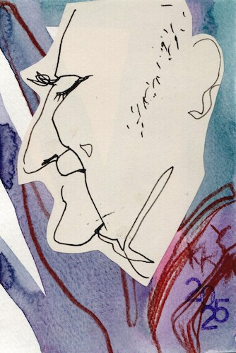 Cartoon: Two portrait sketches 2 (medium) by Kestutis tagged portrait,sketch,dada,postcard,art,kunst,kestutis,lithuania