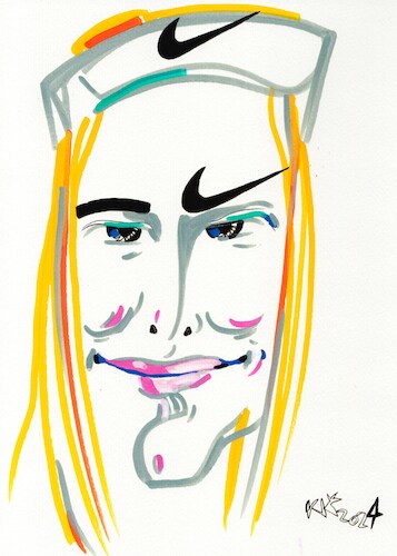 Cartoon: Viktorija Senkute (medium) by Kestutis tagged paris,2024,olympic,sports,portrait,rowing,kestutis,lithuania,game,bronze,medal