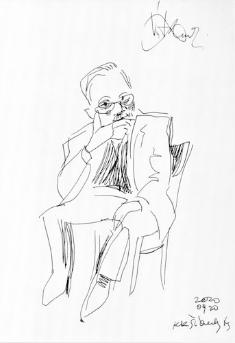 Cartoon: Vytautas Landsbergis (medium) by Kestutis tagged sketch,kestutis,lithuania