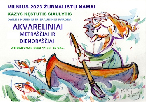 Cartoon: Watercolor exhibition poster (medium) by Kestutis tagged watercolor,exhibition,poster,kestutis,lithuania