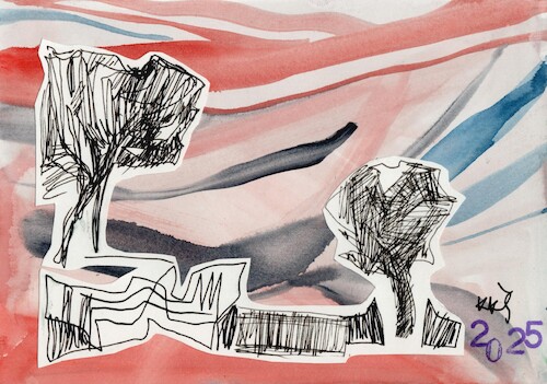 Cartoon: Winter landscape (medium) by Kestutis tagged dada,art,kunst,kestutis,lithuania,winter,landscape