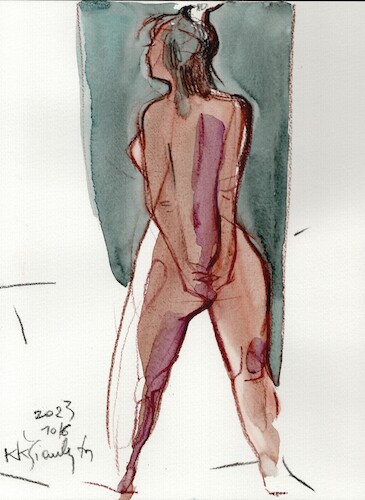 Cartoon: Artist and model 1 (medium) by Kestutis tagged sketch,artist,model,kestutis,lithuania,art,kunst