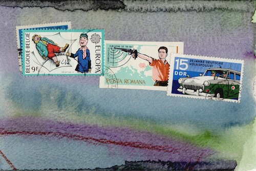 Cartoon: Criminal incident (medium) by Kestutis tagged criminal,incident,comic,kestutis,lithuania,art,kunst,postage,briefmarke