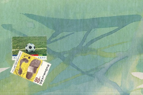 Cartoon: Football match. DADA Comic (medium) by Kestutis tagged football,match,dada,postcard,comic,soccer,mail,art,kunst,postage,stamps,socer,kestutis,lithuania,sports