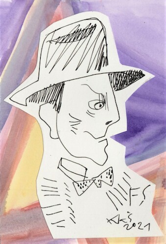 Cartoon: Frank Sinatra 2 (medium) by Kestutis tagged singer,actor,postcard,sketch,sinatra,music,kestutis,lithuania