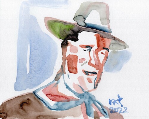 Cartoon: John Wayne (medium) by Kestutis tagged movie,actor,western,indians,kestutis,lithuania
