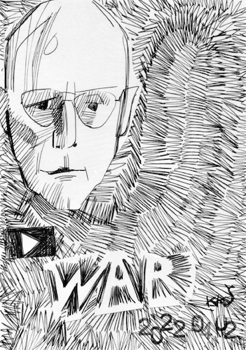 Cartoon: Mark Solonin (medium) by Kestutis tagged war,youtube,history,russia,russland,ukraine,sketch,kestutis,lithuania