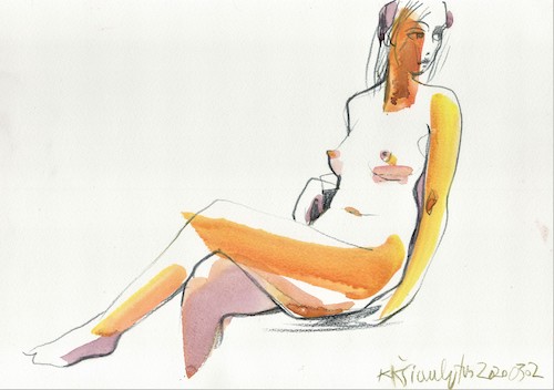 Cartoon: Sketch art. Artist and model 16 (medium) by Kestutis tagged sketch,artist,model,kunst,art,kestutis,lithuania
