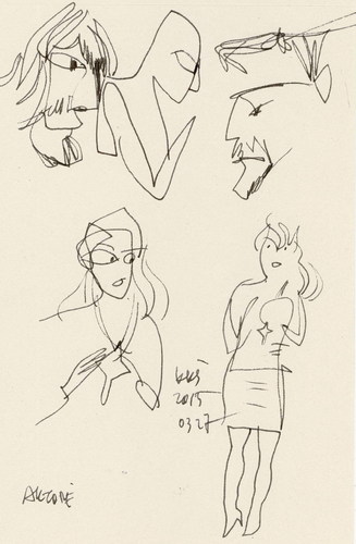 Cartoon: Sketch. World Theatre Day (medium) by Kestutis tagged lithuania,kestutis,sketch,day,theatre,world,actors