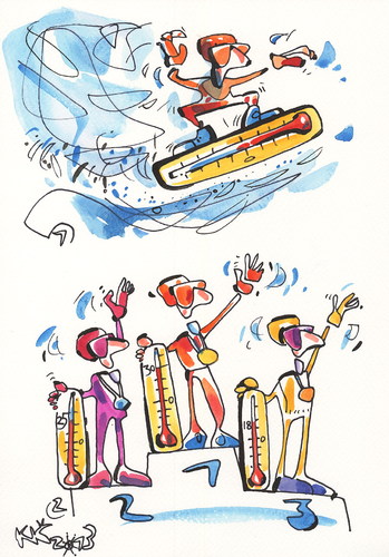 Cartoon: Snowboarding (medium) by Kestutis tagged snowboarding,olympic,winter,sports,sochi,2014,thermometer,kestutis,lithuania,celsius