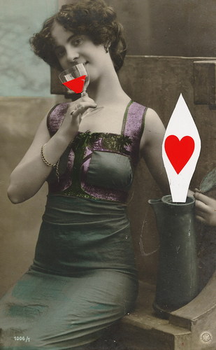 Cartoon: Valentines Day wine (medium) by Kestutis tagged valentine,collage,postcard,woman,man,lowe,wine,day,kestutis