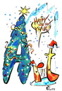 Cartoon: ARTISTS COMMUNITY (small) by Kestutis tagged art artists letters schriftkunst happy new year künstler