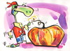 Cartoon: BOMB ART (small) by Kestutis tagged art pumpkin chef food strip comic adventure kestutis siaulytis lithuania turtle bomb pirate halloween