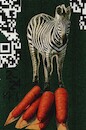 Cartoon: Carrots a gift to the zebra (small) by Kestutis tagged zebra,gift,carrot,chess,piano,science,design,computer,dada,postcard,black,white,idea,kestutis,lithuania,art,kunst