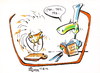 Cartoon: CHICKEN RECIPE (small) by Kestutis tagged chicken,recipe,pirate,chef,kestutis,siaulytis,lithuania,adventures,cook,cookbook,kitchen,lunch