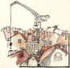 Cartoon: CHIMNEY SWEEP. KAMINFEGER (small) by Kestutis tagged chimney,sweep,kaminfeger,kestutis,siaulytis,lithuania,sluota,city,technique