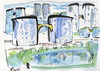 Cartoon: CITY EYES (small) by Kestutis tagged city eyes nature environment