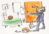 Cartoon: CREATION WORK (small) by Kestutis tagged art basketball orange sports ball kestutis lithuania painting stilleben