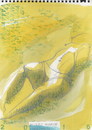 Cartoon: Desert mirage (small) by Kestutis tagged dada watercolor desert mirage art kunst kestutis lithuania