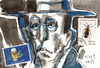 Cartoon: Double spy (small) by Kestutis tagged spy dada postcard art kunst kestutis lithuania