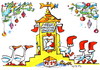 Cartoon: Geese pace up to Santa Claus (small) by Kestutis tagged geese santa claus winter christmas weihnachten stockings kestutis lithuania adventure